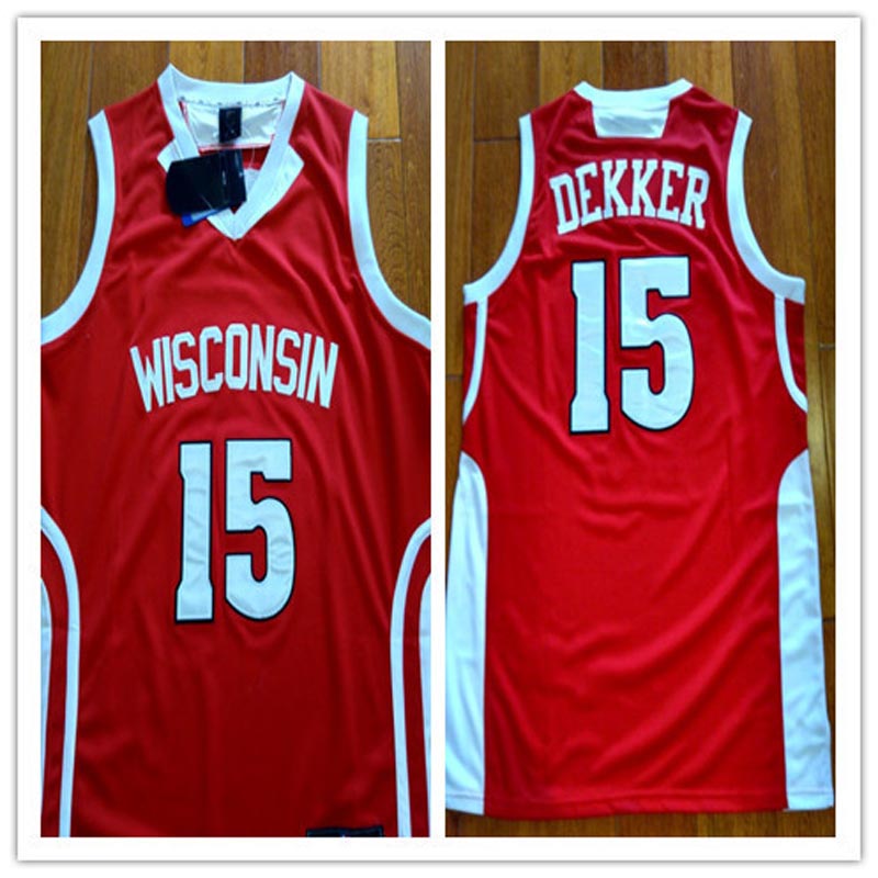 2017 Cheap 15 Sam Dekker Wisconsin Badgers College Basketball Jerseys