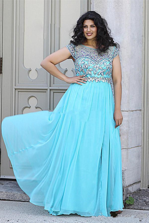light blue plus size gown