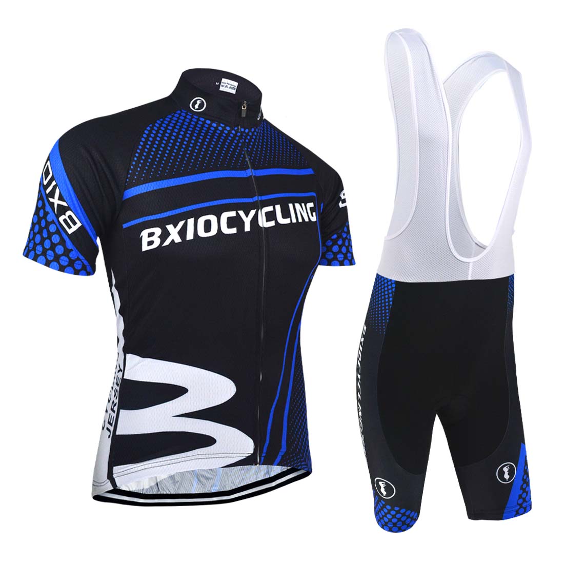 Bxio Brand Pro Team Mountain Road Cycling Jersey Dark Blue Zipper Bike