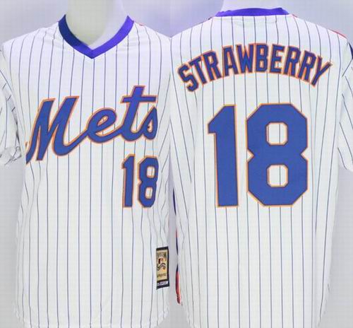 2017 Darryl Strawberry Jersey 18 Mets Baseball Jersey Cheap Mens Throwback Full Stitched ...