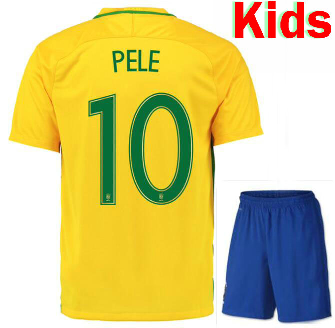 2017 Best Quality 16 17 Kids Brazil Soccer Jersey Kits 2016 Neymar Jr