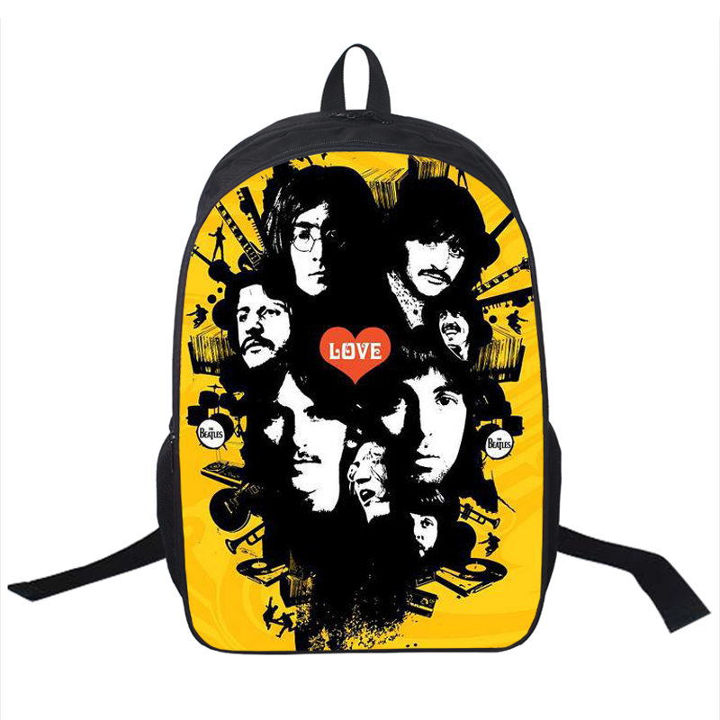 Wholesale Rock Band The Beatles Backpack Led Zeppelin / Pink Floyd Street Rock Backpack Men