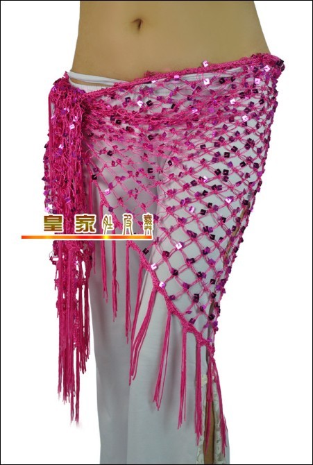 2017 Triangle Crochet Net Sequins Belly Dance Hip Scarf ...