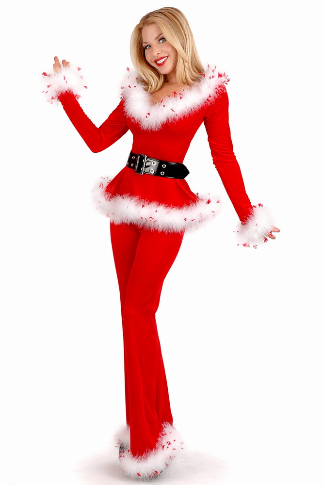 2018 Sexy Santa Outfit Ladies Christmas Party Costumes Off Shoulder Top And Pants 7201 From