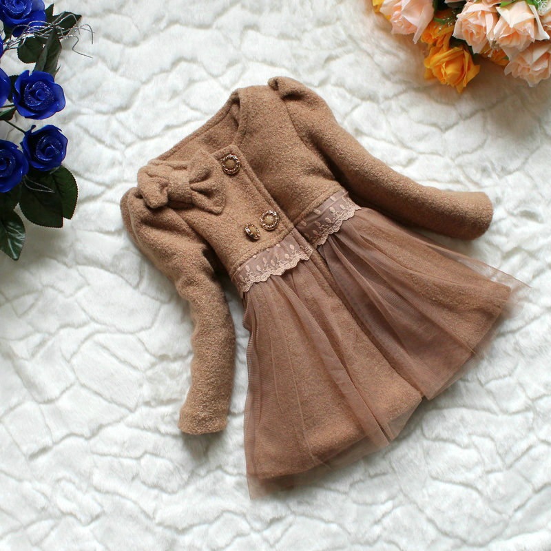 Girl's Coats New 2013 Autumn Winter Dress Coat Kids Clothing Baby Warm