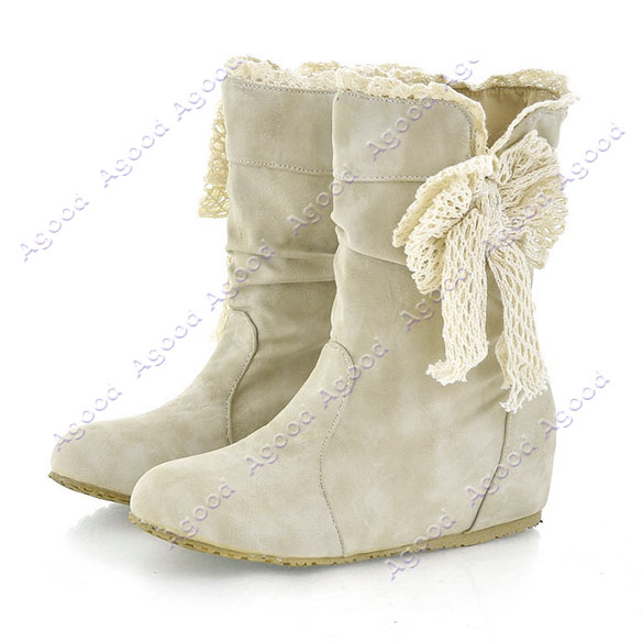 beige half boots