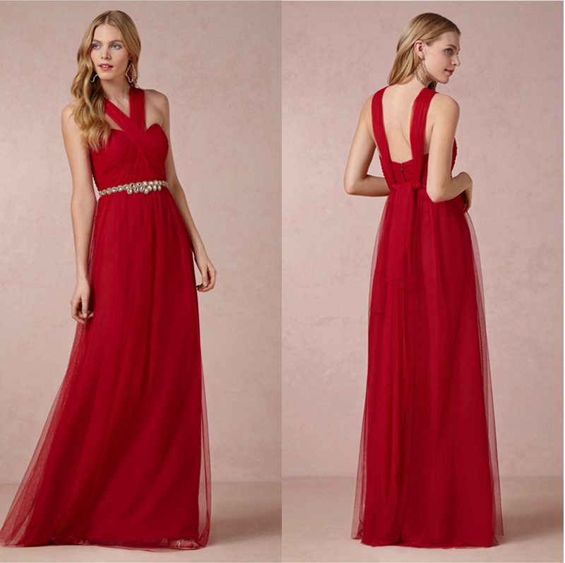 Warm Mocha Floor Length Bridesmaid Dresses Soft Tulle Prom Dresses For