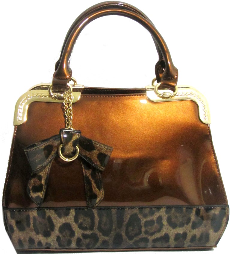 Elegant And Sexy Leopard Print Handbag Patent Leather Bow High Quality Linmeimode New Fashion ...