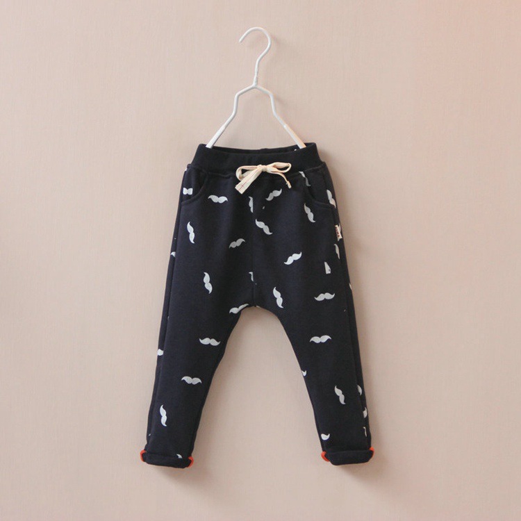 2015 Kids Boys Loose Pants Baby Boy Print Beard Casual Cotton Pant