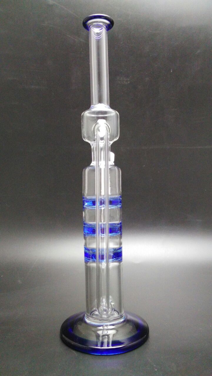 Glass Bong with Three Layer Cyclone Hurricane Disc Perculator Glass