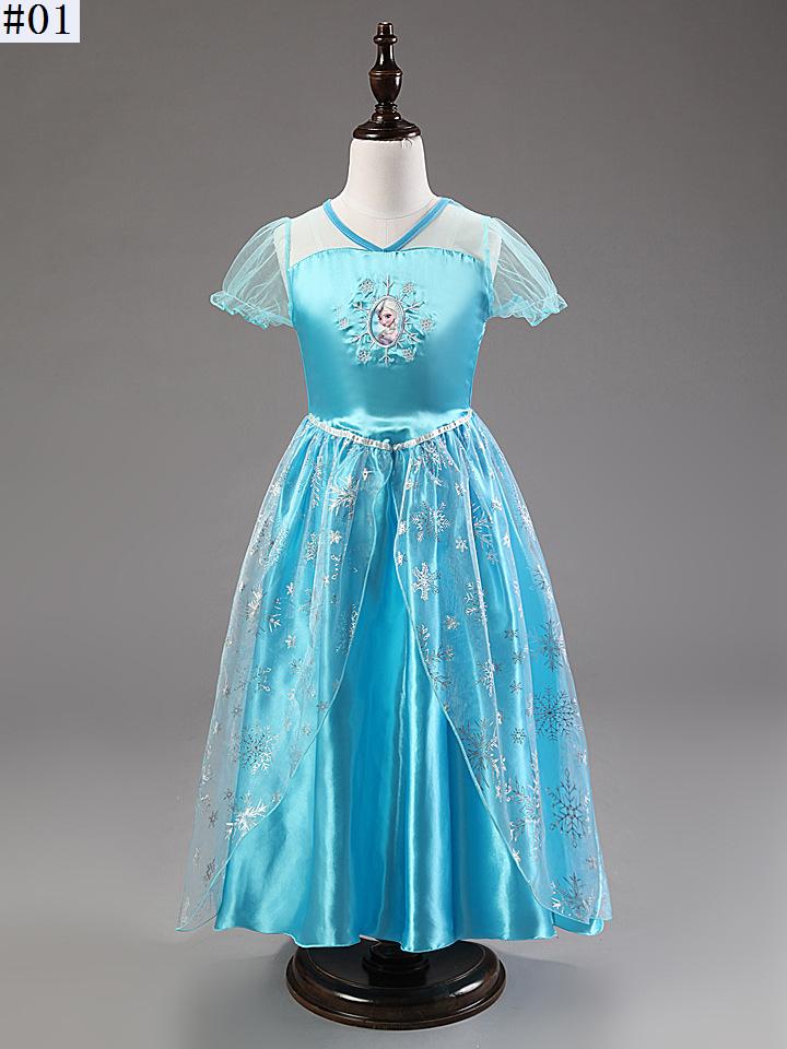 New Arrival Girls Frozen Party Dresses Baby Queen Elsa Anna Dress Kids Sequin Princess Dresses