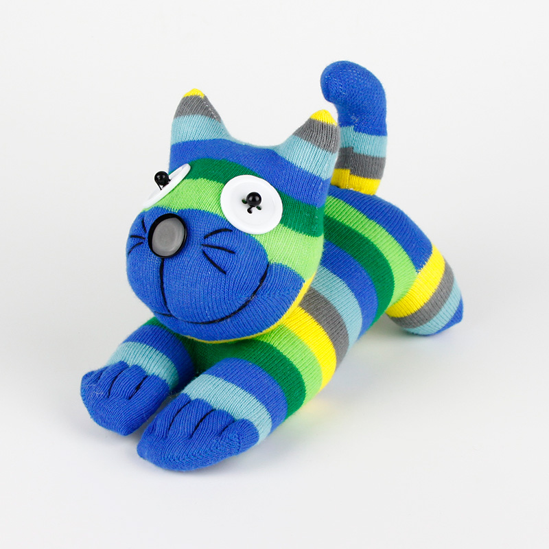 stuffed animal blue cat