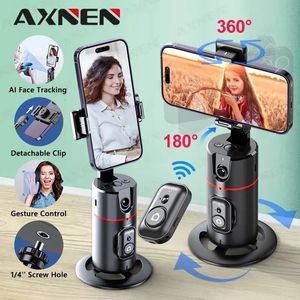 AXNEN 360 Rotation suivi stabilisateur de cardan monopode suivi de bureau avec télécommande pour Tiktok Live Pographie 240229