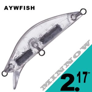 AYWFISH 20 pièces/lot 2.17IN 4.8G leurres de pêche au bar non peints bricolage matériel de poisson appâts artificiels Mini corps dur méné blancs 231225