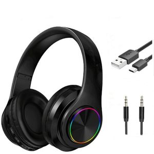 B39 Tarjeta plegable y conectable Auriculares inalámbricos Bluetooth Auriculares emisores de luz Auriculares para juegos de computadora Auriculares montados en el cabezal DHL