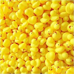 Juguetes de baño para bebés Venta al por mayor Pato de goma de dibujos animados Juguetes de baño para bebés Diversión en el agua Bañera Juguete Patos flotantes Apretar con sonidos Juguetes Regalos Learni Dhhnx