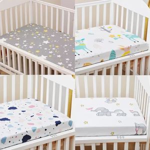 Baby Bed Pure Cotton Fited Sheet Mother and Supplies Cartoon Cover Litder Set 240325