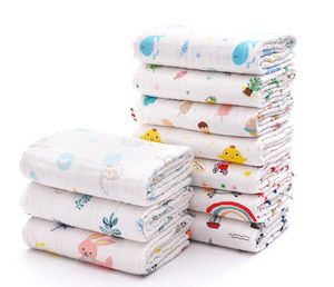 Mantas para bebés Muslin de algodón suave Muslin Gauze impreso swaddle wrap wrap toalla toalla caminata cochecito manta 13 diseños opcional B1144