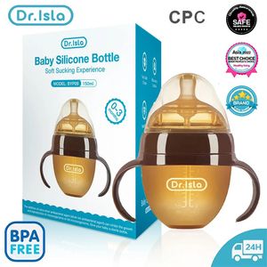 Baby Bottles# Drisla Silicone Bottle Nano silver antibacterial Weaning AntiChoking Nipple 150ml250ml BPA Free 231020