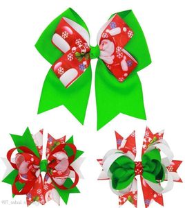 Baby Bow Hair Clip Christmas Grosgrain Ribbon Bows With Clip Snow Baby Girl Hairpins Boîte Noël ACCESSOIRES DE PIN HEIR