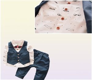 Baby Boy Clothing Set Formal Kids Vêtements Suit Gentleman Bow Barfler Boys Set Birthday Robe School Wear 92374188419415