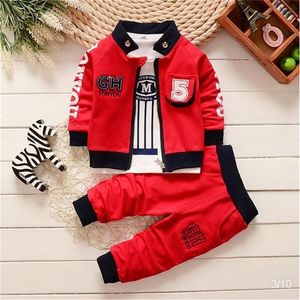 Baby Boy Fashion Vêtements Ensemble Kid Tie Costumes Haute Qualité Automne Printemps Enfants Survêtement Pour Enfants Tenues De Fête De Mariage 220218