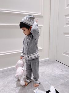 Conjuntos de ropa para bebé (niño o niña), ropa de otoño y primavera para recién nacido, gorro cálido, Tops y pantalones, conjunto de suéter de punto infantil, pijamas para niños