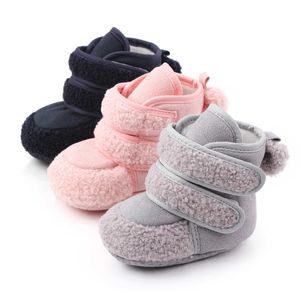 Bottes Baby Boys Gilrs Bottes d'hiver, Couleur Solide Prewalker Prewalker Soft Soft Soft Soft pour enfants, Blanc / Gris / Bleu foncé / Rose / Marron G1023