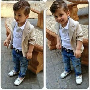 BÉBÉ Enfants Vêtements Mode Caractère Enfants Casual Garçons Cloting Ensembles Mignon Manteau Veste Chemise Pantalon 3 Pcs Sport Ensembles CCS241 240201