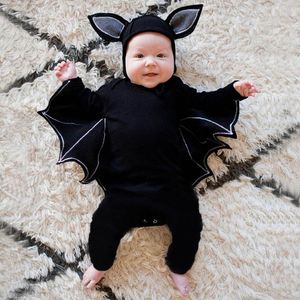 Baby Clothes 2019 New Fashion Toddler Newborn Jumpsuit Baby Boys Girls Halloween Cosplay Costume Romper Hat Outfits Sets Novelty Bats Sleeve