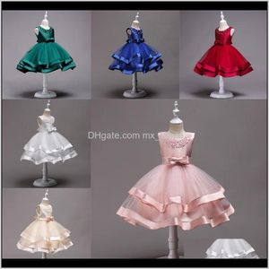 Bébé vêtements bébé maternité goutte livraison 2021 robes de mariée 7 couleurs nœud nœud cravate perlée dentelle princesse invisible fermeture à glissière robe enfants filles