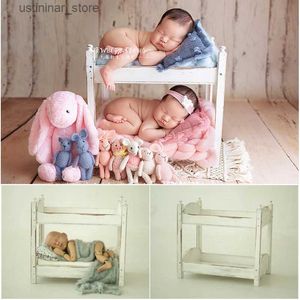 Baby Cribs Dvotinst Newborn Photography Accessoires pour bébé posant un mini-couches en bois Twins Cribs Accessoires Studio Shoots Photo Accessoires L416