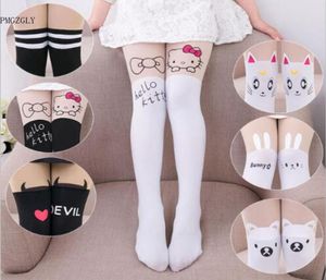 Bébé mignon collants enfants collants genou faux velours bas blanc dessin animé chat enfants 039s princesse fille collants bas collants4653590