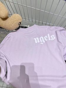 Baby Designer Kid T-shirts Summer Girls Boys Fashion Tees Niños Niños Casual Tops Trendy Bear Printed T Shirts Purple white Color
