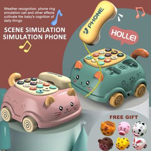 Baby Educational Learning Toys 0 12 mois Montessori Lights Musical Piano Phone Mobile Girl Child Child Telephone Story Machine 240422