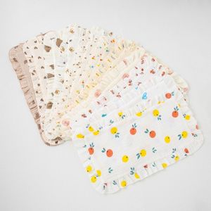 Baby Face-Towel Soft Burp tissu respirant en bassin de lavage Rectangle Rectangle Ruffle Couvercle de bobinage Bib Faclottes