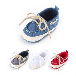 Bebê primeiros caminhantes da criança do bebê recém-nascido menina menino denim sola macia da criança infantil prewalker sapatilha bandagem sapatos 0-18m gc1992