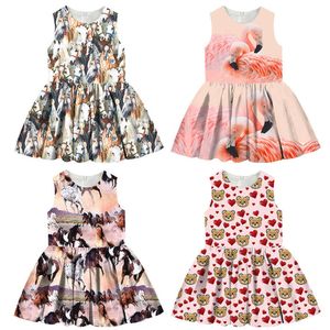 Bébé fille anniversaire grande marque robe filles robes belle impression enfants enfants vêtements vêtements de fête Casual nouvelle mode enfants meilleur Q0716