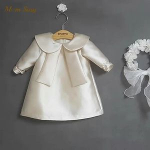 Bébé fille princesse robe à manches longues infantile enfant en bas âge adolescents enfant vintage robe col claudine fête anniversaire 1-16 ans 240307