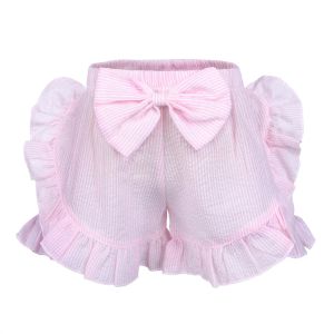 Baby Girls Bloomers Diaper Cover Kid Infant Seersucker Briefes Bottom Ruffle Lace Bowknot Shorts Pagnées Summer Knickers Swimswear