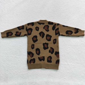 Baby Girls Cardigan Pull Leopard Vêtements Open à manches longues Enfants Enfants en gros de laine
