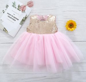 Robe Tutu de noël à paillettes pour bébés filles, sans manches, robes princesse d'anniversaire pour enfants