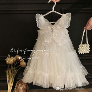 Bébé filles vêtements mignon robe princesse d'été 2024 Nouvelle jupe ailée fée fée