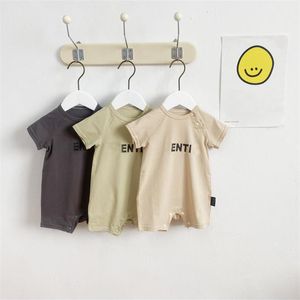 Conjuntos de ropa de diseñador para niñas bebés Carta de moda Mono para bebés Ropa de algodón para bebés Onesie de manga corta Onesies para bebés y niños pequeños