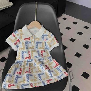 Vestido de diseñador para niñas bebés Conjuntos de ropa de lujo para niños Falda para niñas Conjuntos de ropa clásica para niños Vestidos con letras para niñas Vestido polo kalekids CXG2402172-6