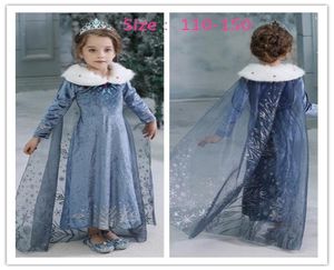 Robe d'hiver pour petites filles, tenue de princesse la reine des neiges, Costume de fête pour enfants, vêtements Cosplay d'halloween, MDT 0016673698