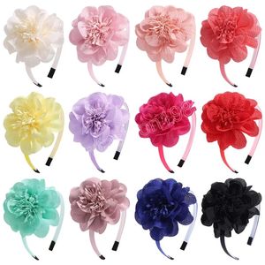 Baby Girls Hair Sticks Kids Solide Grosgrain Ruban Bandes de poils Princesse Fleur Accessoires Cheveux Enfants Plastique Bandeau à cheveux Headwear 12 Couleurs