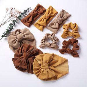 Bandeaux à nœuds pour bébés filles, ensemble de chapeaux indiens avec nœud en imitation cachemire, Turban élastique pour nourrissons, couvre-chef pour enfants, accessoires pour cheveux, Bandanas