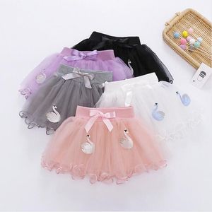 Baby filles tutu jupons enfants Swan maillage robe princesse robe été ballet tulle pettiskirt fantaisie jupes de fête costumes vêtement de danse