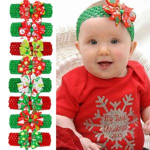 Diadema para bebé, cinta hecha a mano para niños pequeños, accesorios para el cabello para niñas, lazos para recién nacidos, Tiara, turbante, vendaje de Navidad